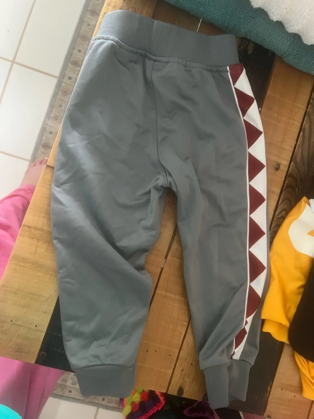 Hurley Two-Piece Track Set Shark Teeth Gray Maroon Pants Jacket